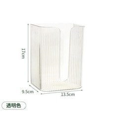 創意壁掛式紙巾架 廚房衛生間通用置物盒, 1個, 橫豎開口款-透明-1個