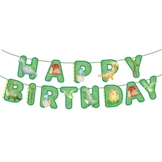 쿠쿠스토어 공룡 생일 파티 장식 식탁보 배경 종이 컵 접시 품 어린이 선물, 13 Banner 1pcs