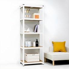 Easy Life 輕量型組裝式角鋼架, 白色, 5層