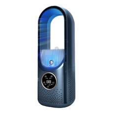 탁상용 선풍기 무소음 무선 미니 usb 충전형 사무실 US 소형 휴대용 선풍기 냉각 팬리스 단 블레이드리스 수직 조절 6 데스크탑 저소음 블레이드 5W 가능 쿨러, Blue