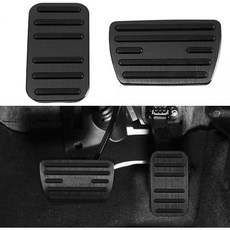 XITER 2pcs 알루미늄 합금 브레이크 및 가속 페달 20162024 혼다 파일럿용 논슬립 가스 풋 패드 커버블랙, BLACK