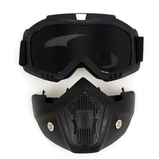 One Way滑雪板護目鏡面罩分離型機車自行車適用 2色, 黑色