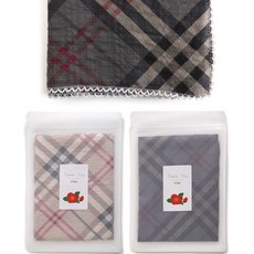 (2매 세트) 선물포장 체크 레이스 손수건 스카프 큰 손수건 순면 단체 선물 등산