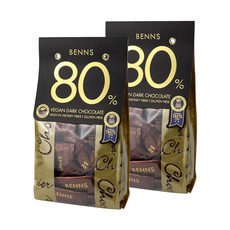 벤스 80% 비건 다크초콜릿 138g, 2개