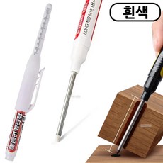 산업용 (롱)마커펜 45mm 목공 마킹펜 틈새 작업 마카펜 얇은 유성 유리 금속 작업용, 산업용 (롱) 마커펜-흰색 45mm