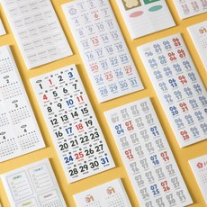 7321디자인 2026 달력스티커 세트 불렛저널 다꾸 필수, 1개, 예쁜손글씨