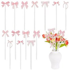 해외 SOFPLATE 1박스 14피스 나무 하트 피크 장식 벌크 다채로운 발렌타인 무지개 꽃병 필러 꽃꽂이 홈 파티오 마당 냄비 선물 성인용 미국매장정품+ 1903723, bow.