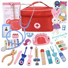木製仿真醫生玩具牙醫玩具組，角色扮演醫療箱玩具組，兒童節禮物台灣現貨, 1個, 布袋-牙科醫生
