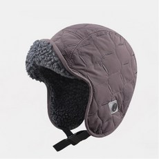 사이클링 모자 스키 모자 겨울 모자 양모 이어머프 군인 모자 홋카이도 눈 구경 필수 모자 조종사 레이펑 모자 남녀용 두꺼운 양모 양면 이어머프 야외 스키 및 사이클링, 짙은 회색