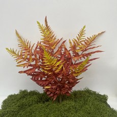 高仿真綠植蕨草綠色蕨類植物腎蕨熱帶雨林軟膠櫥窗景觀造景裝飾, 12頭波斯草秋色, 1個