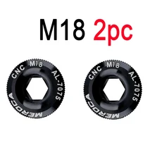 자전거 체인 알루미늄 합금 MTB 크랭크 커버 나사 캡 암 고정 볼트 세트 너트 M18 M19 M20 볼트, [06]M18 Black 2pcs, 없음