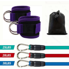 융풍 엉덩이 갠트리 랙 엉덩이 리프팅 발목 저항 탄성 트레이너 발 반지 엉덩이 다리 풀 로프 모양 슬리밍 발목 스트랩 저항 밴드 엉덩이 다리 강도 끌어 오기 밧줄 피트니스 탄성 훈, 보라색(6건 세트), 1세트