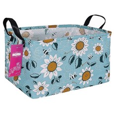 INGHUA 장난감 책 옷 선물 반려동물을 위한 직사각형 보관 바구니 패브릭 정리함 통 - 가정 사무실 아기방 기숙사 선반에 적합(Rec Forest Dinosa, Rec Sunflower