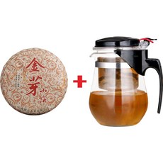 명차의 고장 운남성 보이차(금아보이차)+티포트 세트구성 숙차 병차 우림차, 1개, 1개입, 100g