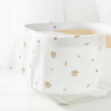 머머 대나무 엠보 아기손수건 베이지 곰 패턴 /밤부 가제 거즈 턱받이 스카프빕 출산선물