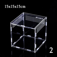 투명 부화통 사육 상자 뱀 도마뱀 번식 곤충 용품 파충류 부화기 테라리움, 03 15x15x15CM