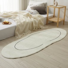 몽퀘어 비정형 모조케시미어 워셔블 침실러그