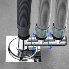 올인원 세탁기배수구트랩 +T형 2p 배관 건조기 3~4구연결 냄새벌레 차단 배수구 31mm~72mm 호환, T형 배관, 1개