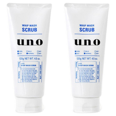 시세이도 우노 맨즈 휩 워시 스크럽, 2개, 130g