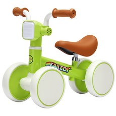 DIU 兒童寶寶滑步車燈光音樂座椅童車可調節鍛鍊平衡26滑行車, 1個, 黃綠色