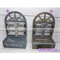 *︵House傢飾︵*zakka法式田園鄉村風格 復古作舊開窗造型壁掛花架 2款【 限量款/新發售 】, 1個