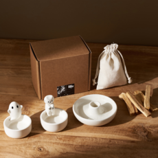 빅이지 팔로산토 홀더 세트 스머지스틱 천연방향제 인센스 디퓨져 현관, 도자기 세트