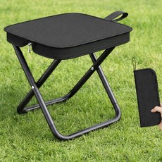 몽글상점 경량 접이식 파우치형 휴대용 캠핑 의자, BLACK