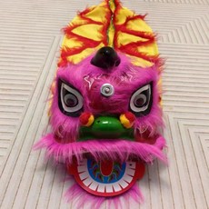 兒童羊毛舞獅全套道具組：手工獅頭、舞獅褲，學生醒獅表演玩具，雙人獅頭設計