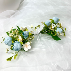 마음메이드 장미 가랜드 납골당 봉안당 성묘 추모꽃 조화 리스, 블루, 1개