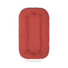 嬰兒春季便攜睡墊兒童棉質防撞枕頭夏季柔軟美式牀中牀餵奶靠枕, 1個, 薑餅棕:45*75CM