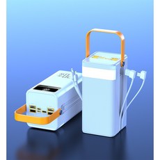 ZOZOFO 대용량 보조배터리 60000mAh 고속충전 PD PPS QC3.0 120W 2개 충전선 내장 캠핑용 차박 여행용 멀티단자 보조배터리, 60000mAh-화이트, KP302