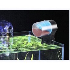 一心水族 魚缸自動餵食器 定時餵魚器 兩用固定 飼料量可調, 1個, 藍色