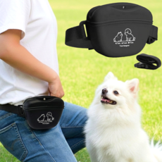 트루행센 반려동물 간식가방 벨트형 트릿백, 1개, 블랙