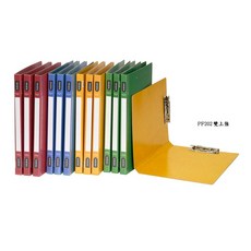 發票】A4環保PP合成紙夾PF202中間強力夾A4彈簧夾雙上彈簧夾雙上強力夾文書夾裝訂夾環保夾同春, 1個, 中間強力夾【24個/箱】,黃色