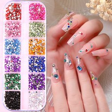 12색 2mm 네일스톤 2000개입, 1개