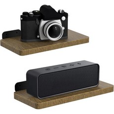 범용 조절 가능 스피커 벽 마운트 JBL Bose LG 삼성 Sony 및 기타 스마트 블루투스 스피커용 원목 플로팅 선반 거치대 브라켓 세트 2개, Extended Style
