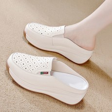 Ashysnow 진피 캐주얼화 여성 여름 송편 미끄럼 방지 경량 통굽 슬리퍼 엄마 신발 5cm