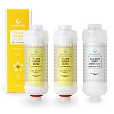 [보노수] 비타민샤워필터 2개 + 녹물제거샤워필터, 노랑 꽃 2개