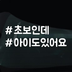 디자인황소 해시태그 스티커 차량스티커 차량 자동차 시트지 데칼, 1개, 17 초보인데아이도있어요
