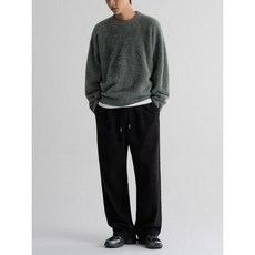 8 seconds 조직감 저지 밴딩 팬츠 - 블랙 256163