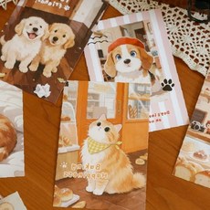 반려동물 일러스트 엽서 세트 귀여운 강아지 고양이 그림 카드 카페 인테리어 소품, 애완동물 일러스트 엽서(30p), 상세페이지 참조