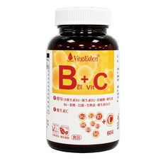 VegEden 酵母B群維生素C錠 全素 60錠, 1個, 1罐