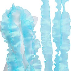 폴리에스터 플리티드 레이스 리본 러플 장식 DIY 의류 웨딩 부케 포장 홈데코 크래프트 액세서리, 1개, 다크 터콰이즈 471