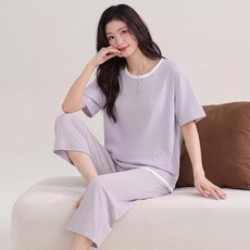 純棉睡衣女夏季薄款家居服 雲感透氣軟糯親膚