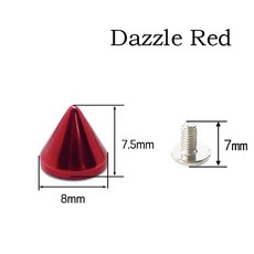 가죽 공예 휴대폰 케이스 장식 액세서리 의류 리벳 8mm x 7 5mm 콘 컬러 스터드 18 가지 색상 제공 5 세트, 8x7 5mm 5Set, Dazzle d