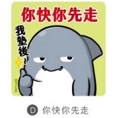 胖鯊魚 鯊西米 警示裝飾貼 汽車機車貼紙 霧面防水 新手駕駛裝飾貼, 1個, 你快你先走