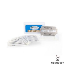 【CONQUEST】美國 Personna 刮鬍刀片 雙面安全刀片 德國製 10片裝, 10片, 1個