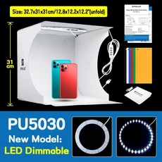 호환 PULUZ 사진 스튜디오 라이트 박스 조명 소프트 가능한 램프 온도 촬영 텐트 6/12 색상 배경, 기타, 06 30cm Ring LED