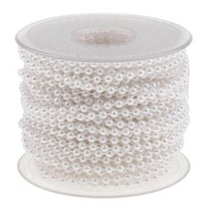 웨딩 공예에 대 한 20 미터 화이트/아크릴 비즈 문자열 체인 코드 리본 DIY, 화이트, 플라스틱 면사, 페르시, 1개