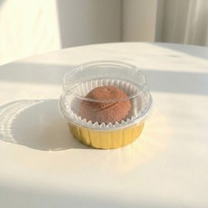 두바이쫀득쿠키 용기 60g 작은사이즈 AK100C 크림브륄레 케이스 화과자 양갱 알루미늄 포장용기, 10개, 골드